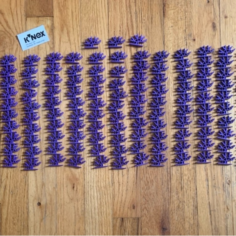 133 KNEX PURPLE CONNECTORS 4-Position 3D Bulk Standard K'nex Parts / Pieces Lot